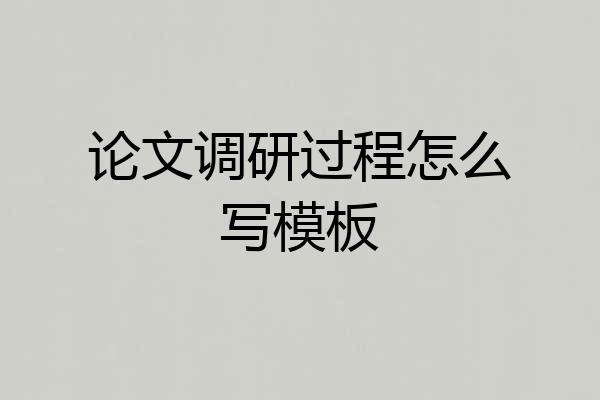 论文调研过程怎么写模板
