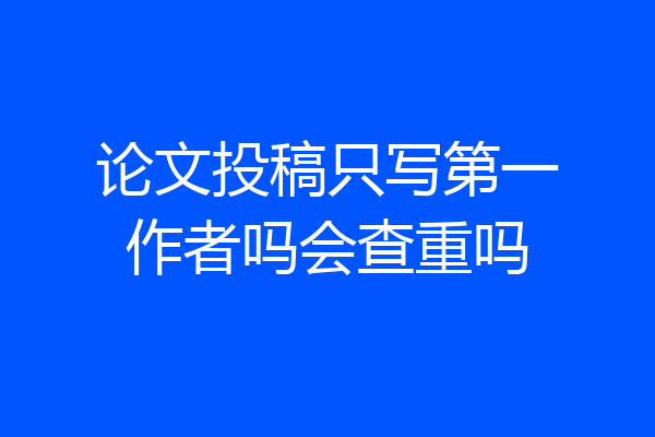 论文投稿只写第一作者吗会查重吗