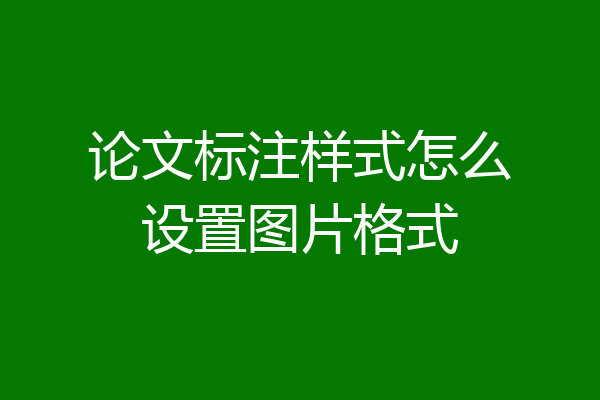 论文标注样式怎么设置图片格式