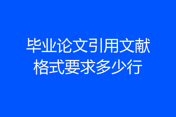 毕业论文引用文献格式要求多少行