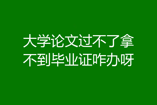 大学论文过不了拿不到毕业证咋办呀
