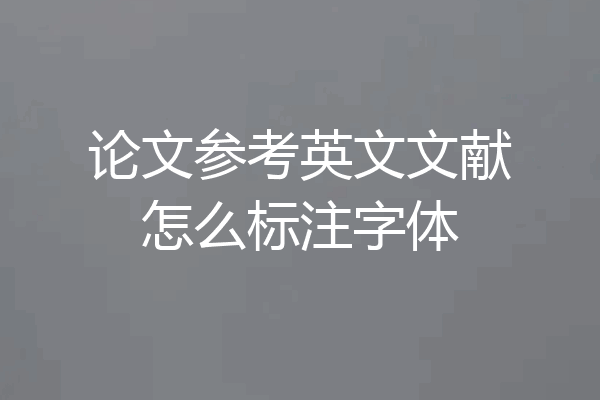 论文参考英文文献怎么标注字体
