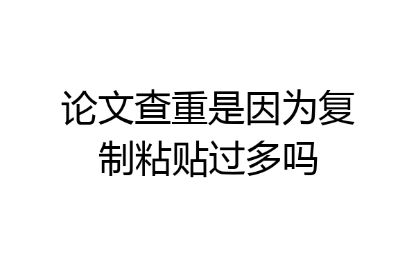 论文查重是因为复制粘贴过多吗