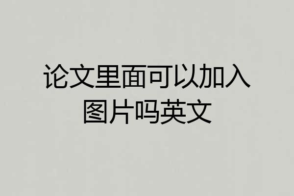 论文里面可以加入图片吗英文