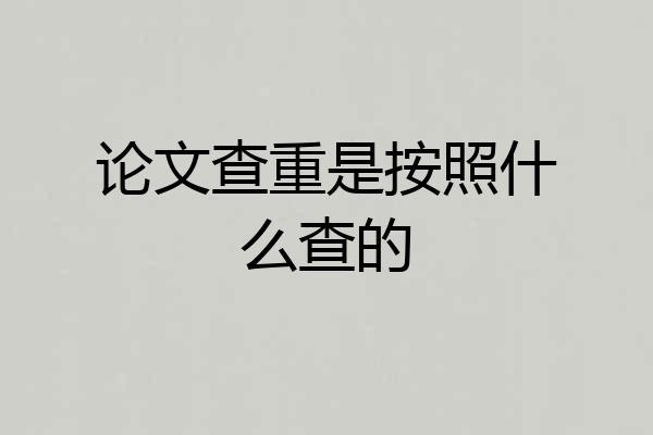论文查重是按照什么查的