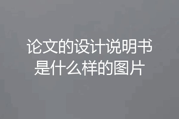 论文的设计说明书是什么样的图片
