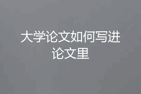 大学论文如何写进论文里