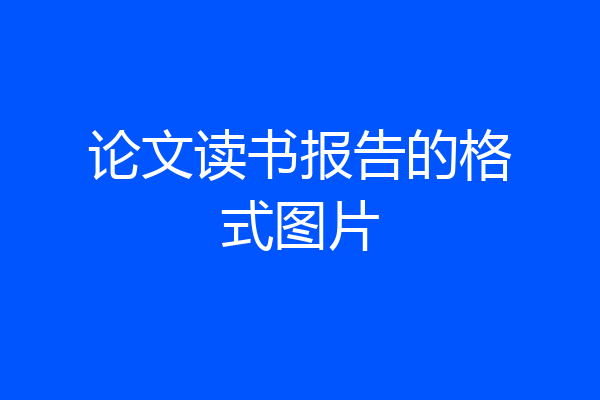 论文读书报告的格式图片