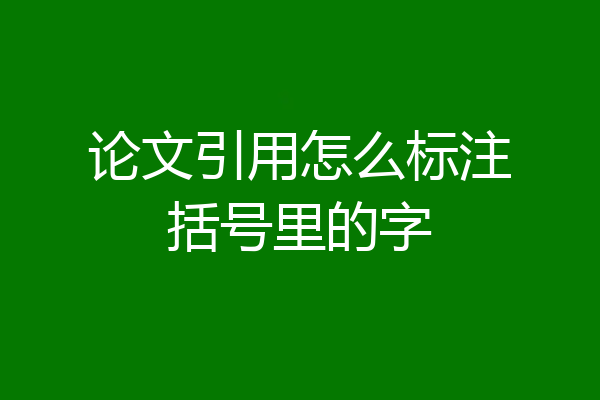 论文引用怎么标注括号里的字