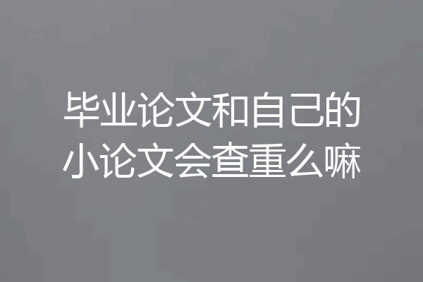 毕业论文和自己的小论文会查重么嘛