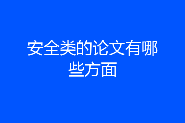 安全类的论文有哪些方面