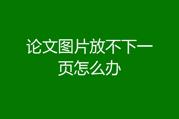 论文图片放不下一页怎么办