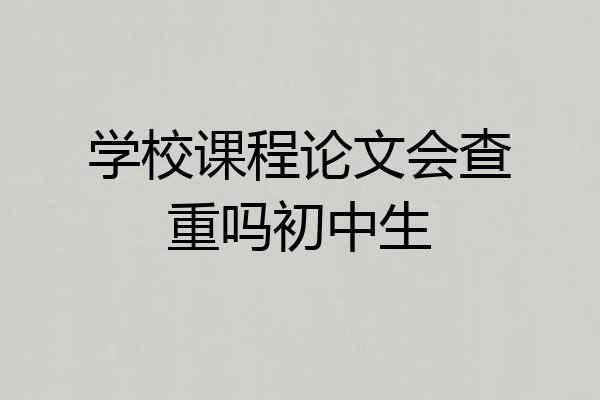 学校课程论文会查重吗初中生
