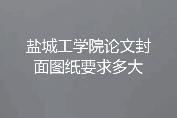 盐城工学院论文封面图纸要求多大
