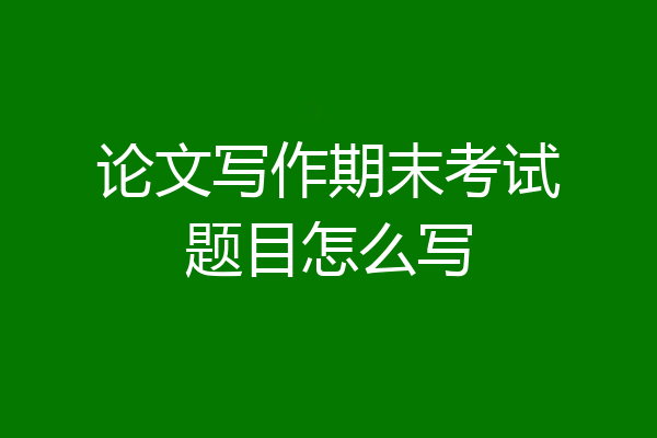 论文写作期末考试题目怎么写