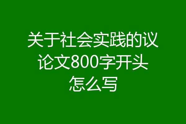 关于社会实践的议论文800字开头怎么写