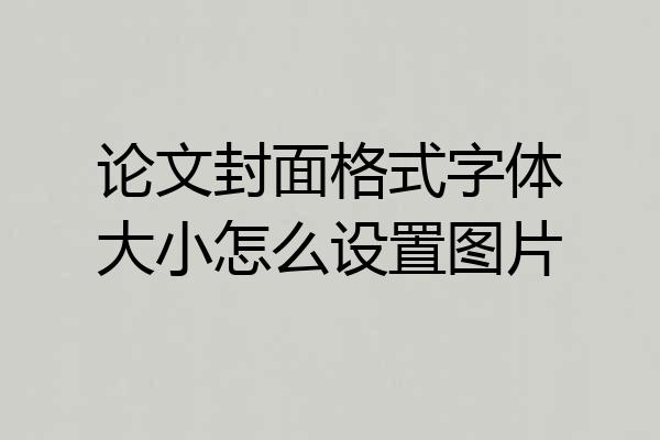 论文封面格式字体大小怎么设置图片