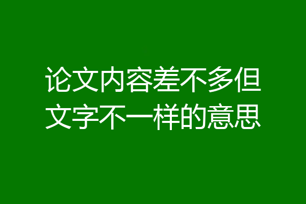 论文内容差不多但文字不一样的意思