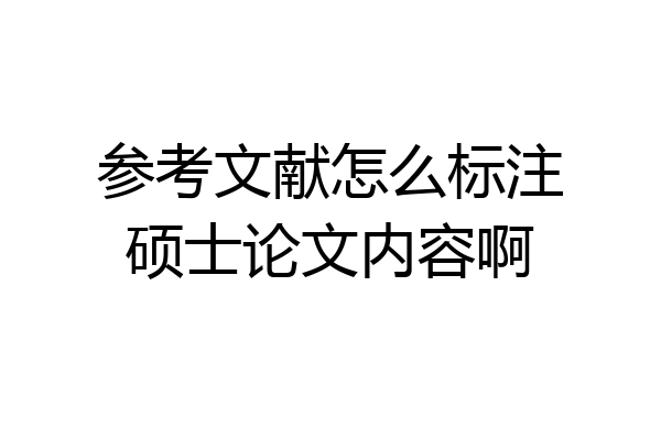 参考文献怎么标注硕士论文内容啊
