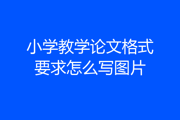 小学教学论文格式要求怎么写图片