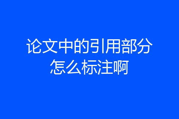 论文中的引用部分怎么标注啊