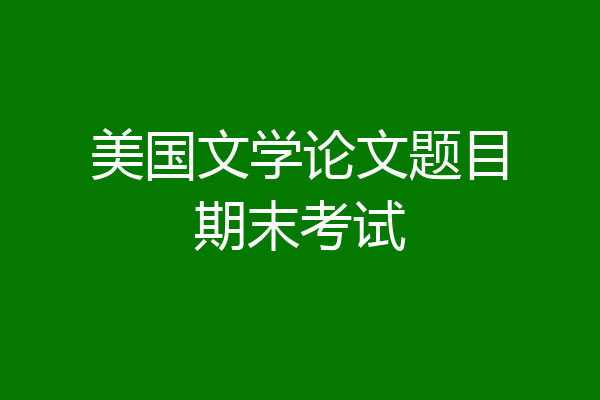 美国文学论文题目期末考试