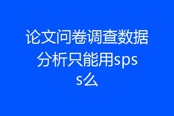 论文问卷调查数据分析只能用spss么