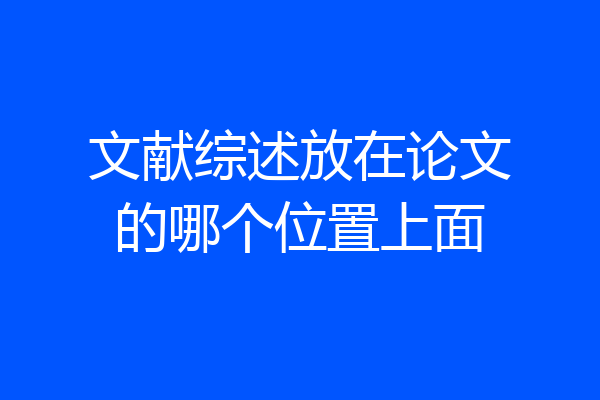 文献综述放在论文的哪个位置上面