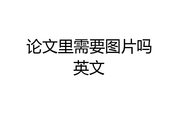 论文里需要图片吗英文
