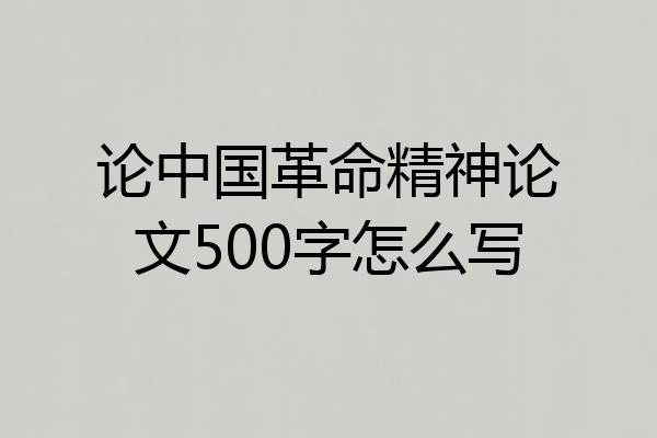 论中国革命精神论文500字怎么写