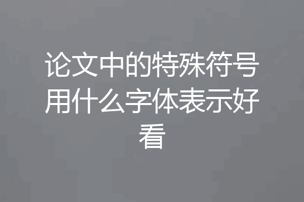 论文中的特殊符号用什么字体表示好看