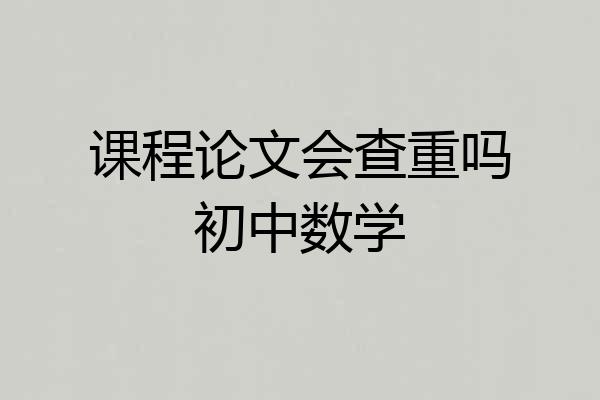 课程论文会查重吗初中数学