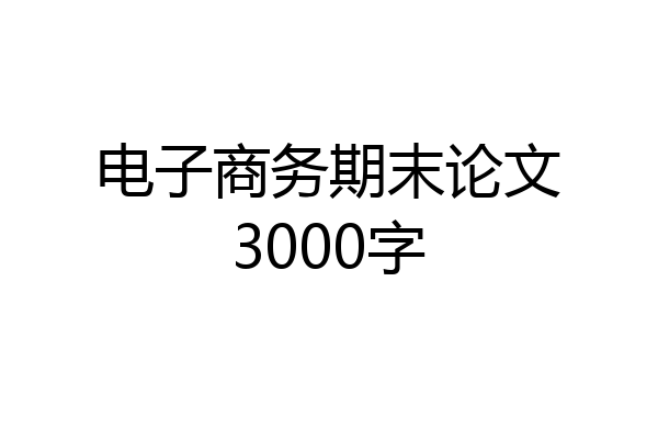 电子商务期末论文3000字