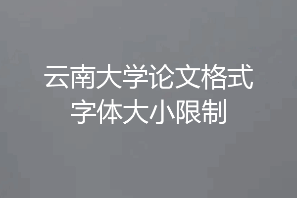 云南大学论文格式字体大小限制