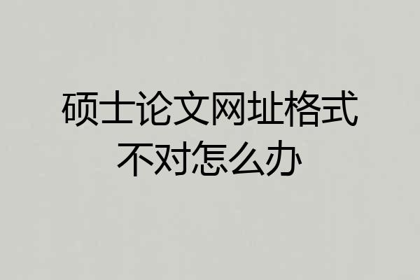 硕士论文网址格式不对怎么办