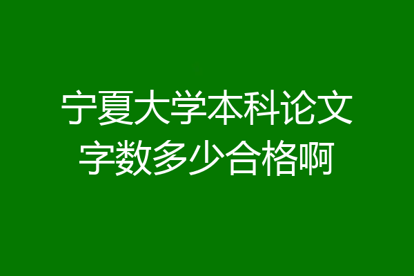宁夏大学本科论文字数多少合格啊