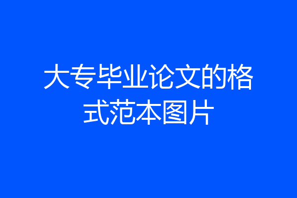 大专毕业论文的格式范本图片