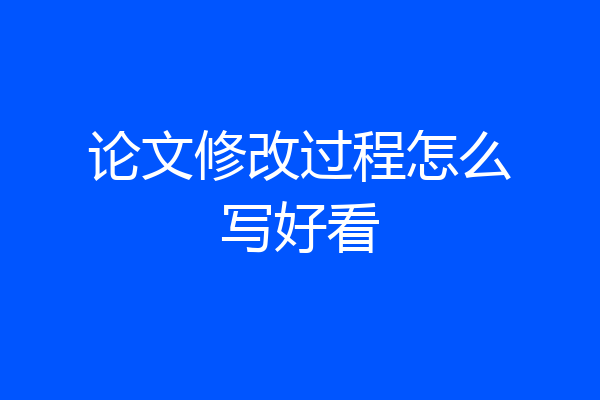 论文修改过程怎么写好看