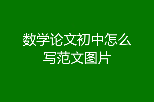 数学论文初中怎么写范文图片