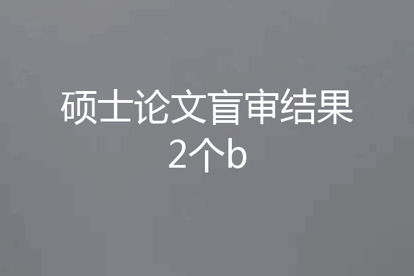 硕士论文盲审结果2个b