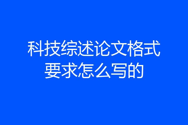 科技综述论文格式要求怎么写的