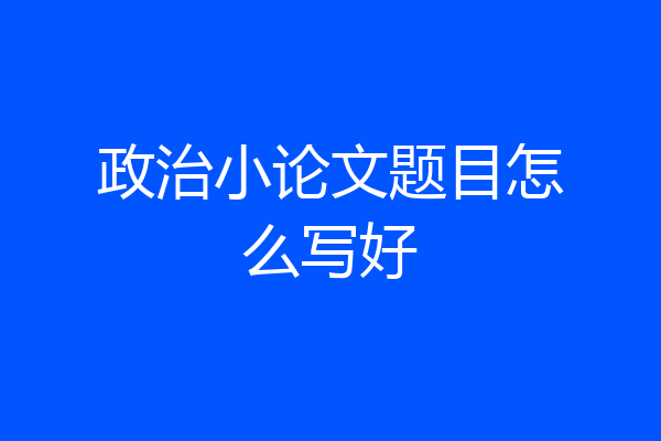 政治小论文题目怎么写好