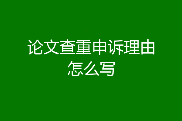 论文查重申诉理由怎么写