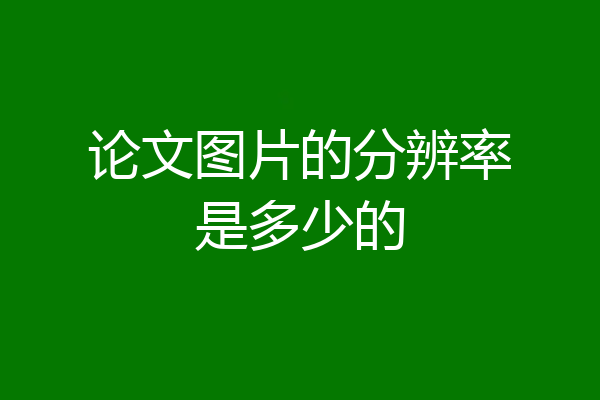论文图片的分辨率是多少的