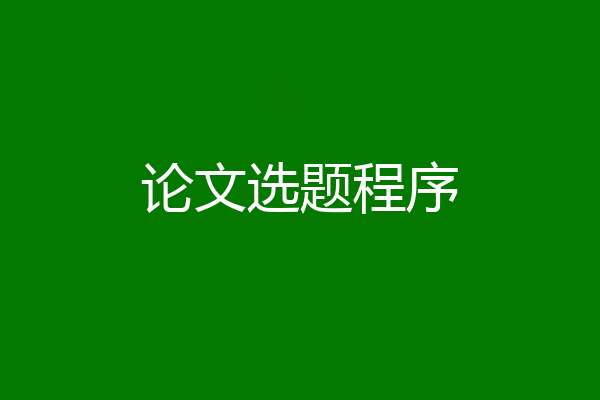 论文选题程序