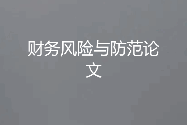 财务风险与防范论文