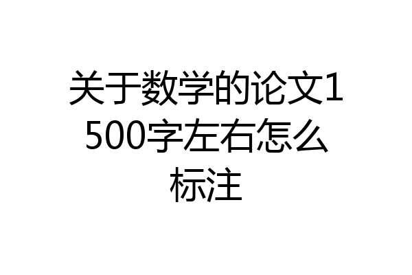 关于数学的论文1500字左右怎么标注