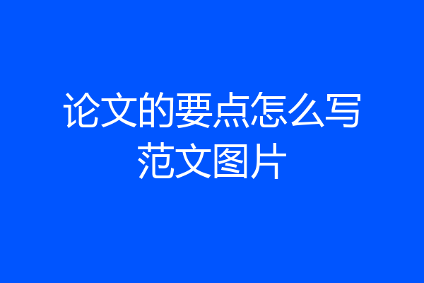 论文的要点怎么写范文图片