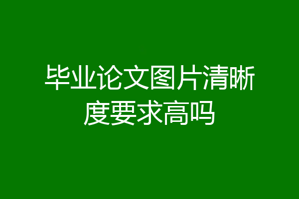 毕业论文图片清晰度要求高吗
