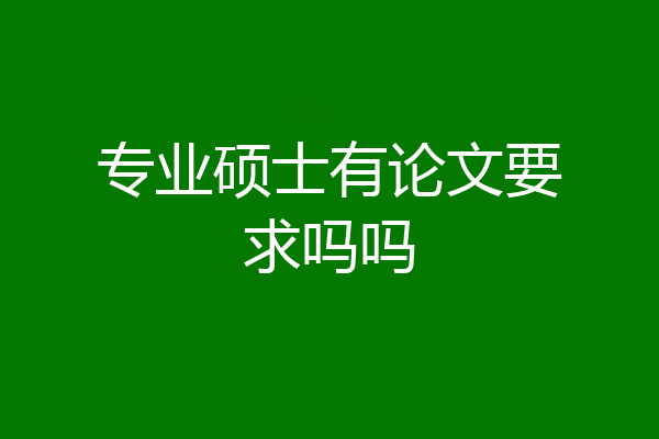 专业硕士有论文要求吗吗